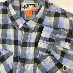 Duluth Trading Co. 40 Grit Men's 3XL Flannel Shirt  Blue Plaid L/S‎ Button Up